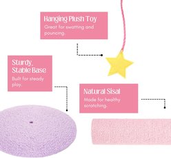 HugSmart Unicorn Sisal 25-in Cat Scratching Post with Toy, Pink/White slide 2 of 6