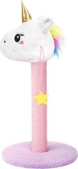 HugSmart Unicorn Sisal 25-in Cat Scratching Post with Toy, Pink/White
