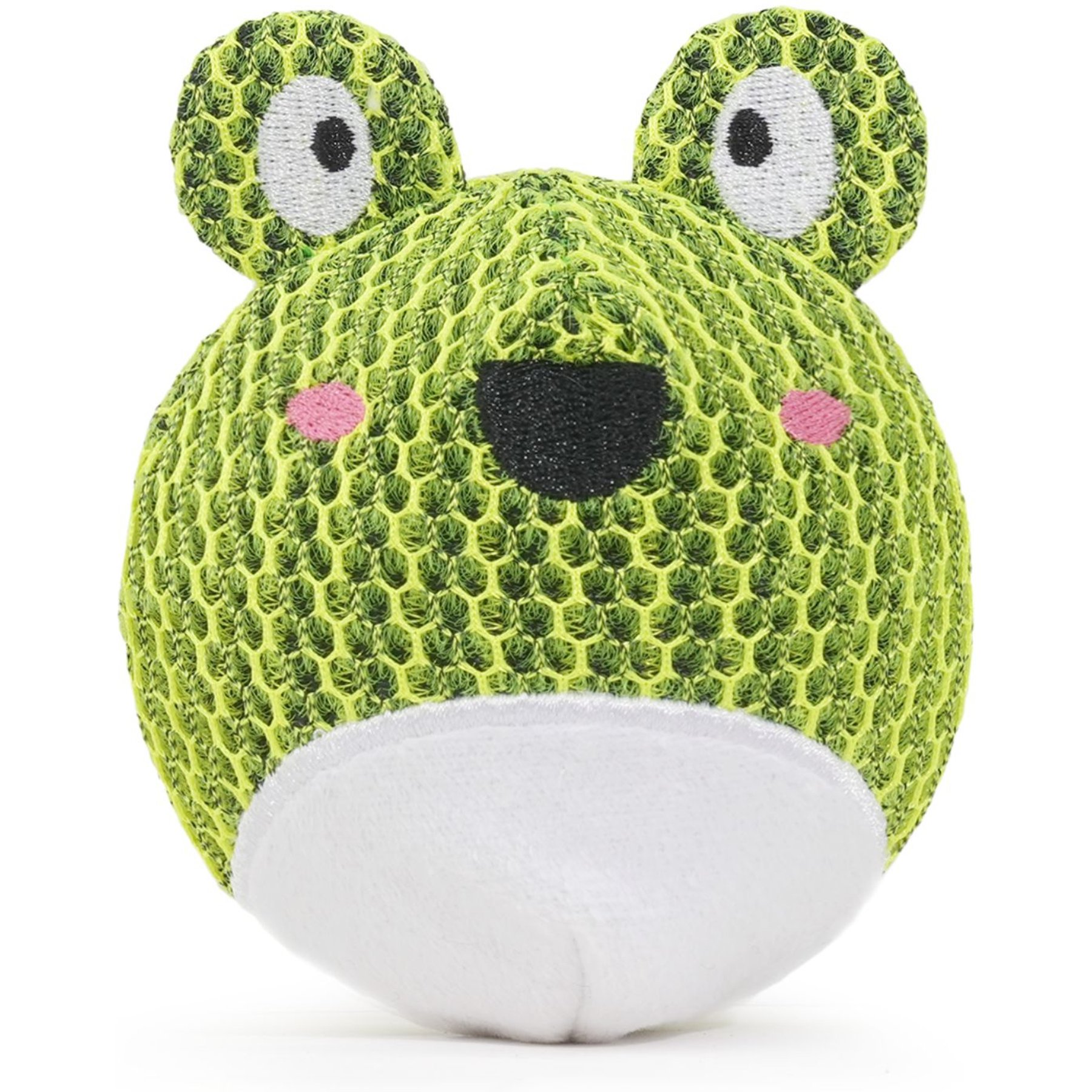 HugSmart Squeaky Spiky Ball Durable Mesh Plush Frog Dog Toy, Medium