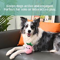 HugSmart Squeaky Spiky Ball Plush Strawberry Dog Toy, Medium slide 2 of 5