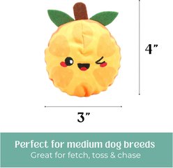 HugSmart Squeaky Spiky Ball Plush Orange Dog Toy, Medium slide 2 of 5