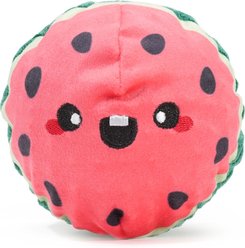 HugSmart Squeaky Spiky Ball Plush Watermelon Dog Toy, Medium