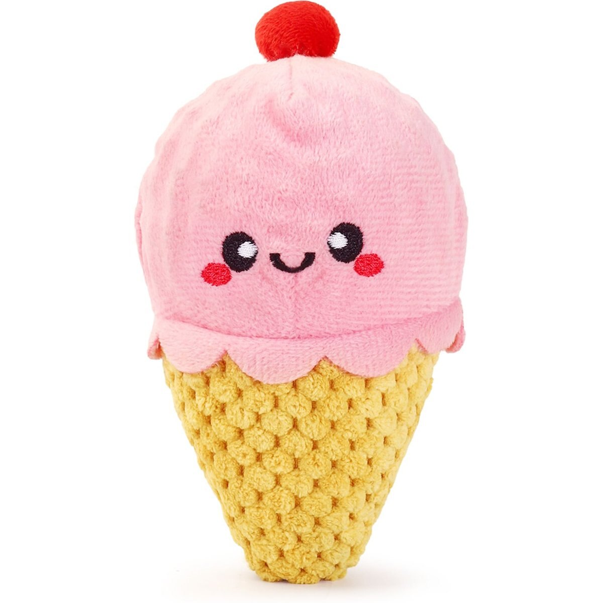 HugSmart Squeaky Spiky Ball Plush Ice-cream Dog Toy, Medium