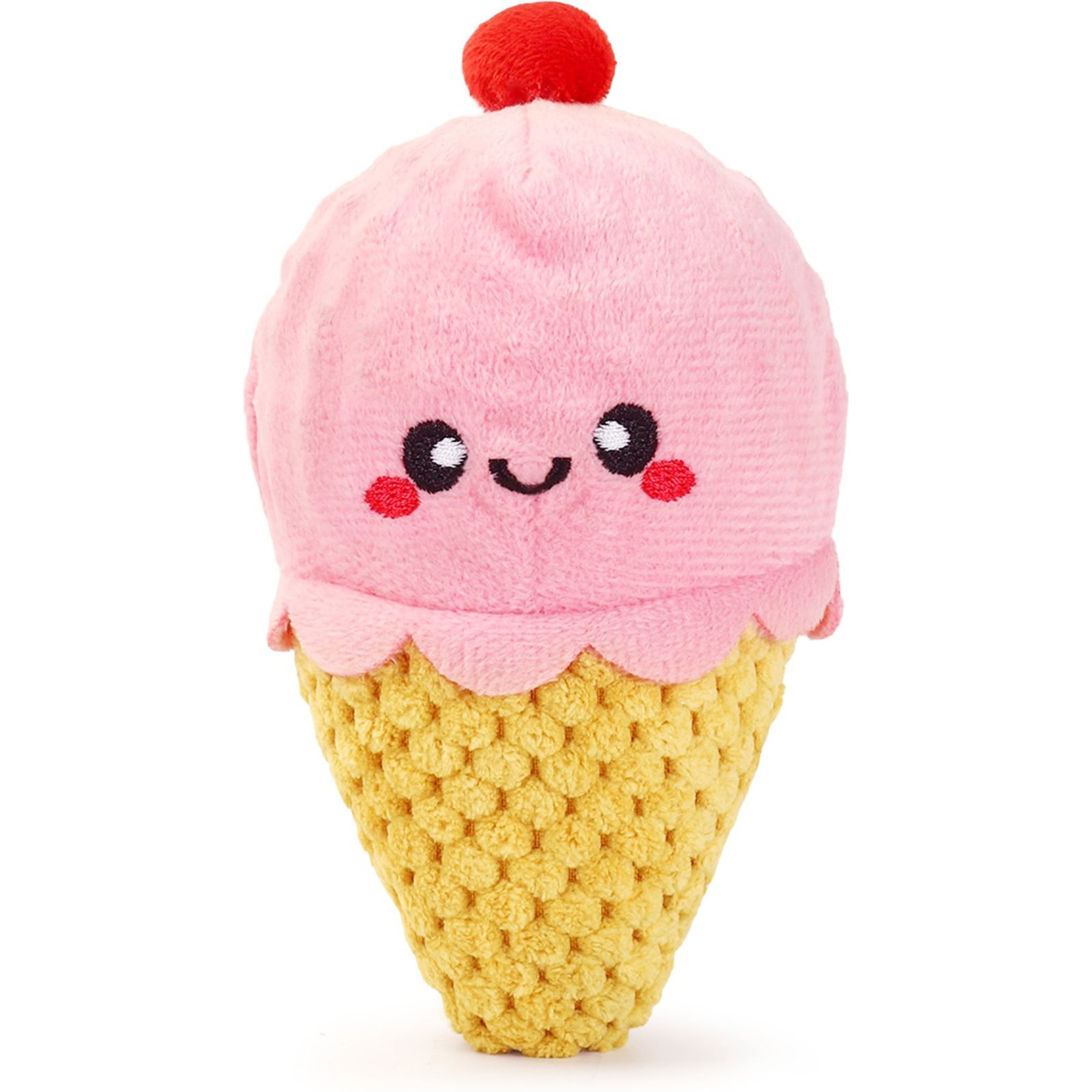 HugSmart Squeaky Spiky Ball Plush Ice-cream Dog Toy, Medium
