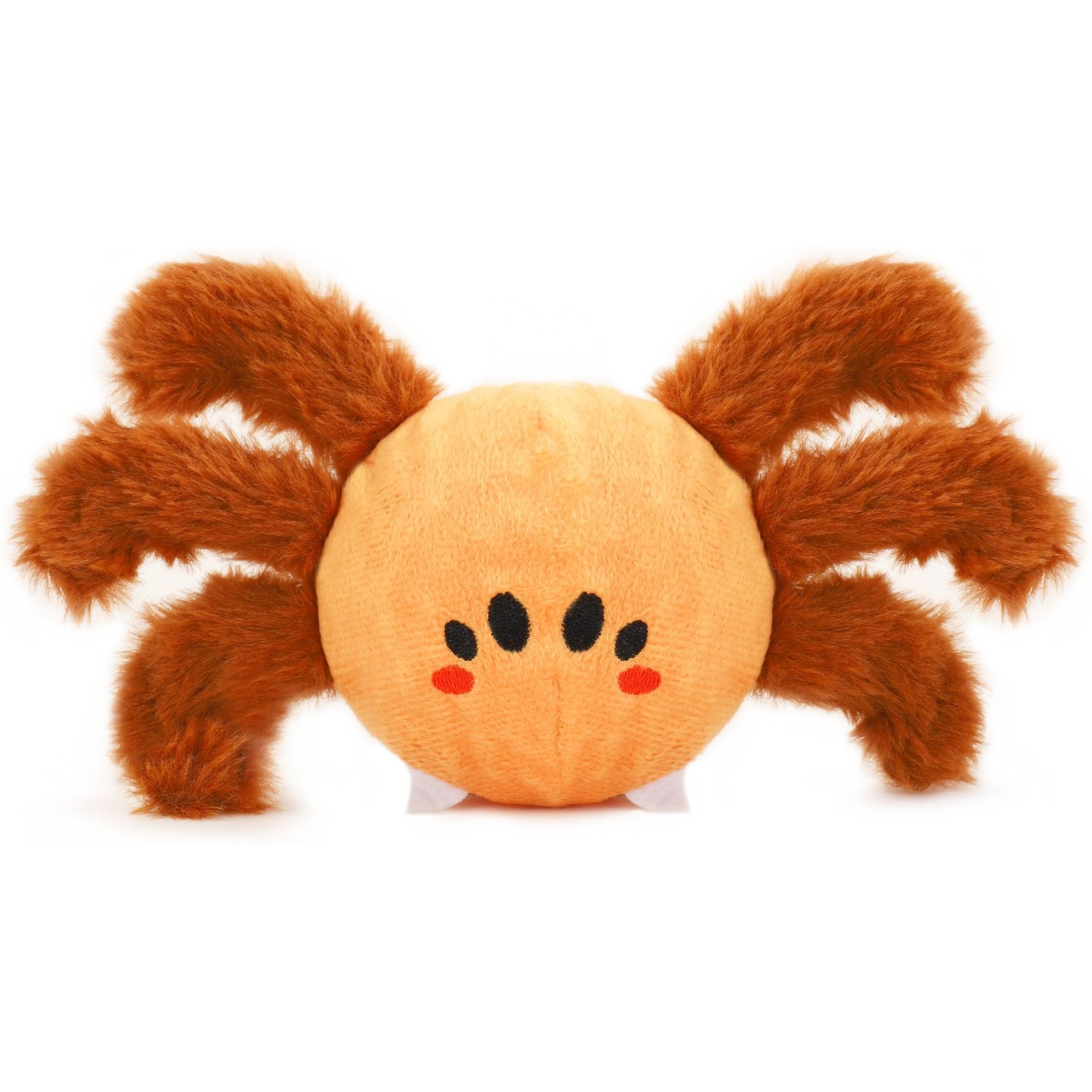 HugSmart Halloween Squeaky Spiky Ball Plush Spider Dog Toy, Medium