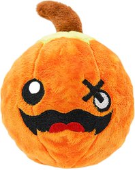 HugSmart Halloween Squeaky Spiky Ball Plush Pumpkin Dog Toy, Medium
