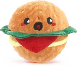 HugSmart Squeaky Spiky Ball Plush Hamburger Dog Toy, Medium