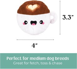 HugSmart Squeaky Spiky Ball Plush Coffee Dog Toy, Medium slide 2 of 5