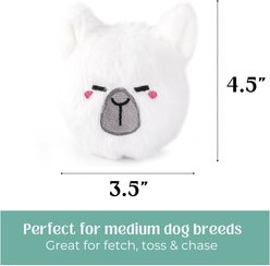 HugSmart Squeaky Spiky Ball Plush Alpaca Dog Toy, Medium slide 2 of 5