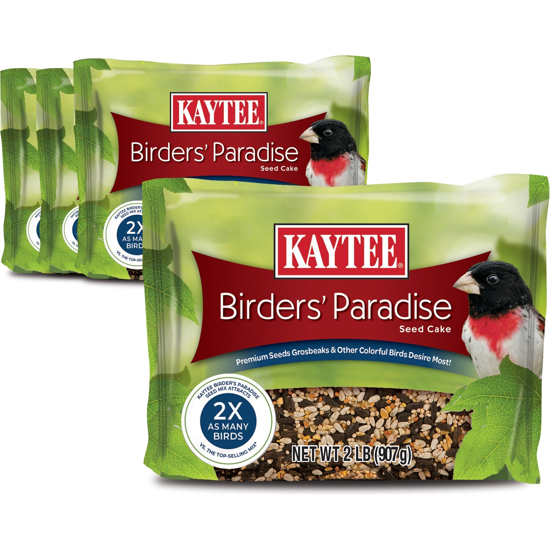 Kaytee Birders Paradise Seed Cake Bird Food, 2-lb bag, 4 count
