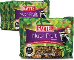 Kaytee Nut & Fruit Seed Cake Bird Food, 1.85-lb bag, 4 count