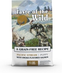 Taste of the Wild Pacific Stream Smoke-Flavored Salmon Puppy Recipe Grain-Free Dry Dog Food, 5-lb bag