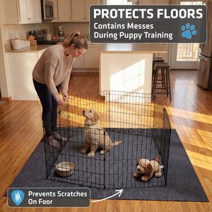 Drymate Dog Playpen Mat, Washable Puppy Training Pee Pad, Charcoal, 60-in x 74-in