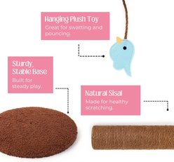 HugSmart Tree Sisal 24-in Cat Scratching Post with Toy, Brown/Green slide 2 of 5