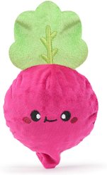 HugSmart Squeaky Spiky Ball Plush Radish Dog Toy, Medium