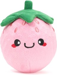 HugSmart Squeaky Spiky Ball Plush Strawberry Dog Toy, Medium