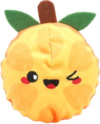 HugSmart Squeaky Spiky Ball Plush Orange Dog Toy, Medium