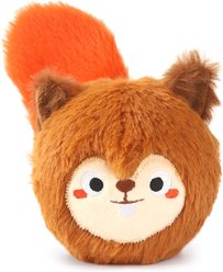 HugSmart Squeaky Spiky Ball Plush Squirrel Dog Toy, Medium