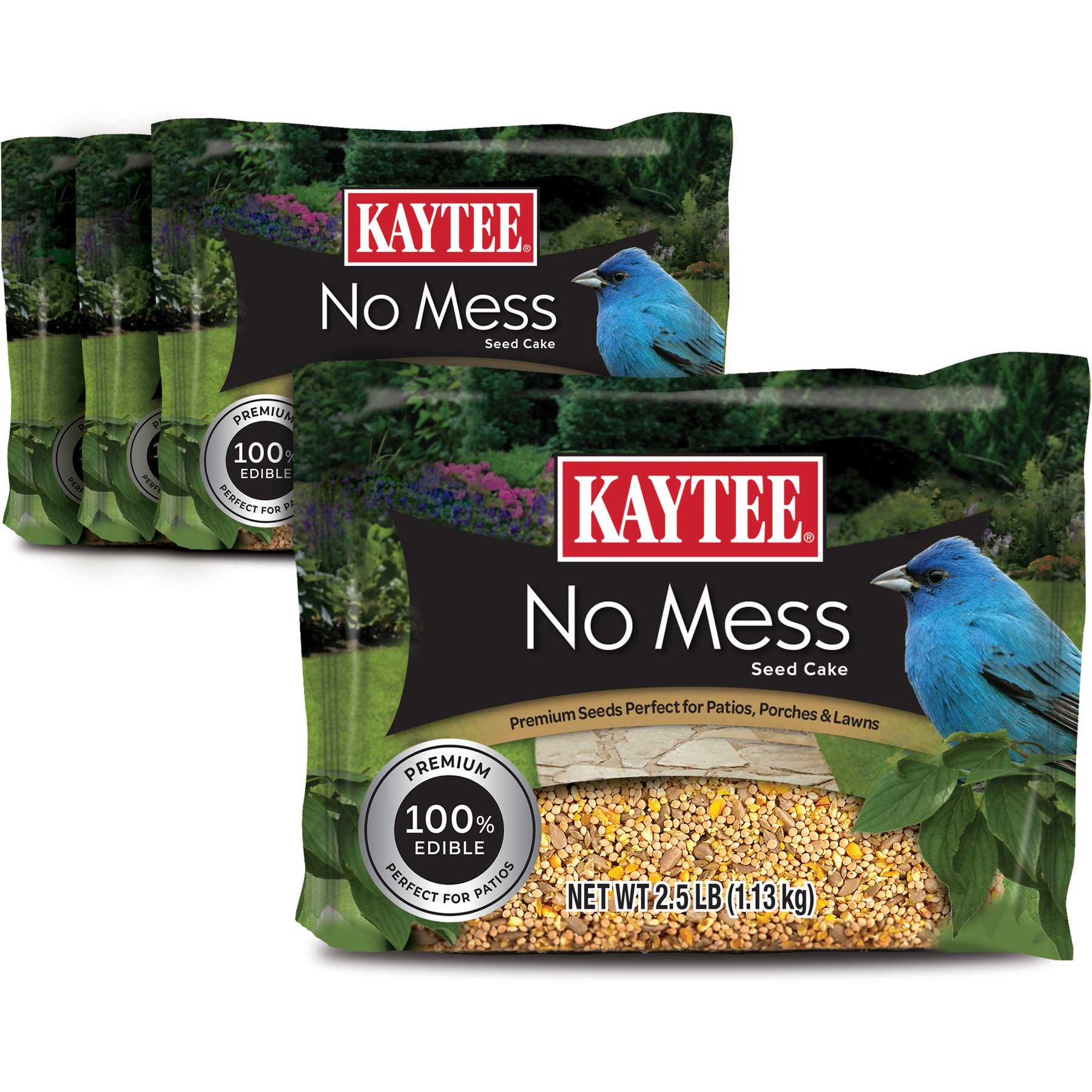 Kaytee No Mess Seed Cake Bird Food, 2.5-lb bag, 4 count