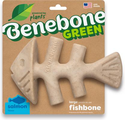 BENEBONE Green Fishbone Real Salmon Flavor Dog Chew Toy, Large - Chewy.com