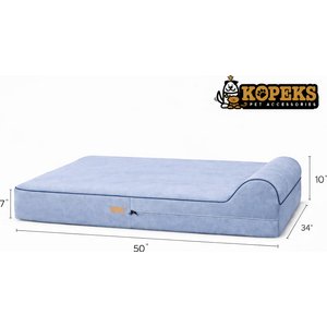 KOPEKS Orthopedic Pillow Dog Bed with Removable Cover, Gray, X-Large