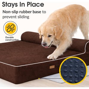 KOPEKS Orthopedic Pillow Dog Bed with Removable Cover, Brown, X-Large