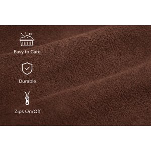 KOPEKS Orthopedic Pillow Dog Bed with Removable Cover, Brown, X-Large