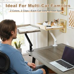 PAWZ Road Wooden Elevated Cat Desk Bed with Removable Cover, Medium, Grey slide 2 of 9