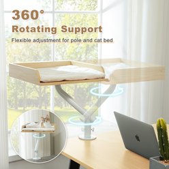 PAWZ Road Wooden Elevated Cat Desk Bed with Removable Cover, Medium, Beige slide 2 of 9