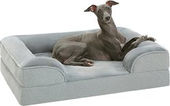PAWZ Road Supportive Foam & Non-Slip Bottom Furniture Style Sofa Dog Bed with 2-Layer Removable Waterproof Cover, Grey, Medium