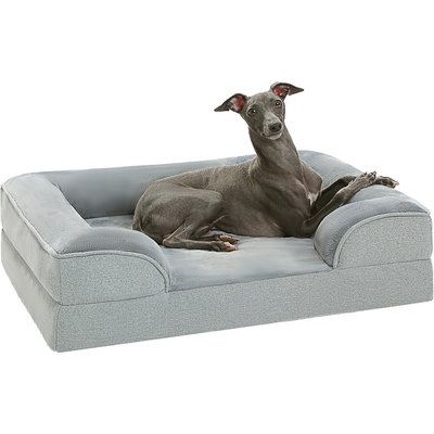PAWZ Road PAWZ Road Supportive Foam & Non-Slip Bottom Furniture Style Sofa Dog Bed with 2-Layer Removable Waterproof Cover, Grey, Medium