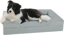 PAWZ Road Supportive Foam & Non-Slip Bottom Furniture Style Sofa Dog Bed with 2-Layer Removable Waterproof Cover, Grey, Large