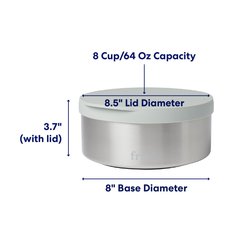 Frisco Double Insulated Non-skid Stainless Steel Dog Bowl With Lid, Steel, Large: 8 cup slide 2 of 8