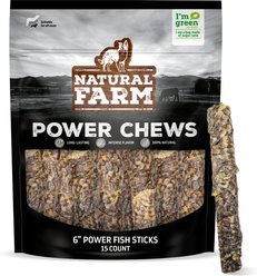 Natural Farm Power Fish Sticks Dog Treats, 6-in, 15 count