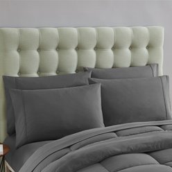 Sweet Home Collection All Season Bed-in-A-Bag Solid Color Comforter & Sheet Set, Gray, King slide 2 of 6