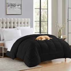 Sweet Home Collection Down Alternative All-Season Warmth Luxurious Plush Loft Comforter & Duvet Insert, Black, Full