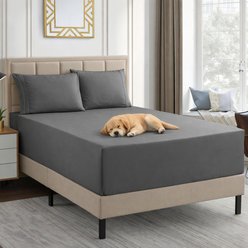 Sweet Home Collection 18 to 24-in Extra Deep Pocket Double Brushed High End Microfiber Sheet Set, Gray, Queen