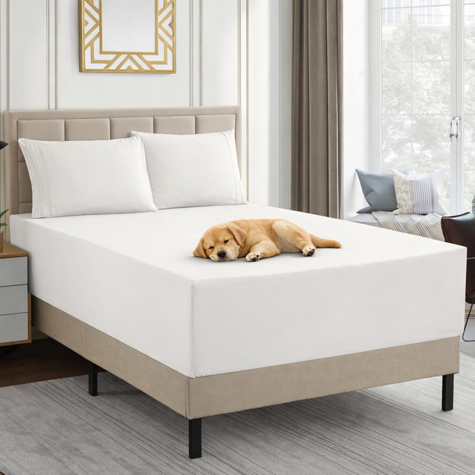 Sweet Home Collection 18 to 24-in Extra Deep Pocket Double Brushed High End Microfiber Sheet Set, Ivory, Full