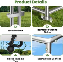Xbrigh Metal Walk-In A-Frame Poultry Cage Chicken Coop, Silver, 13.2 x 9.8 x 6.4-ft slide 2 of 8