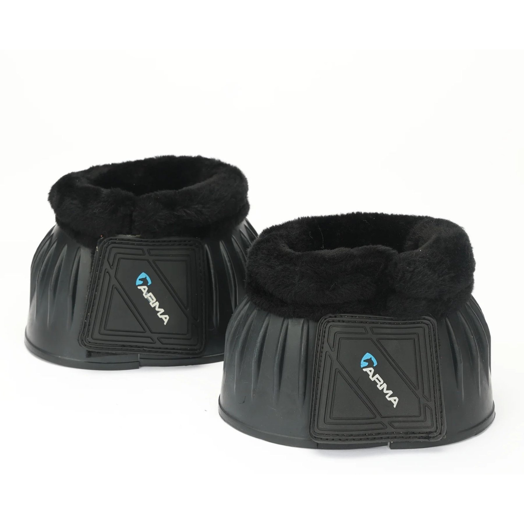 Shires Equestrian Products ARMA Fleece Topped Over Reach Horse Boots, 2 count, Black, Cob