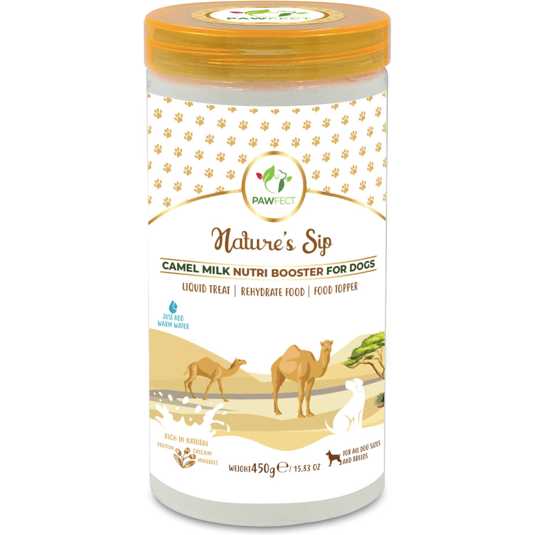 Pawfect Nature's Sip 100% Camel Milk Powder Digestive Supplement for Dogs, 10-oz jar