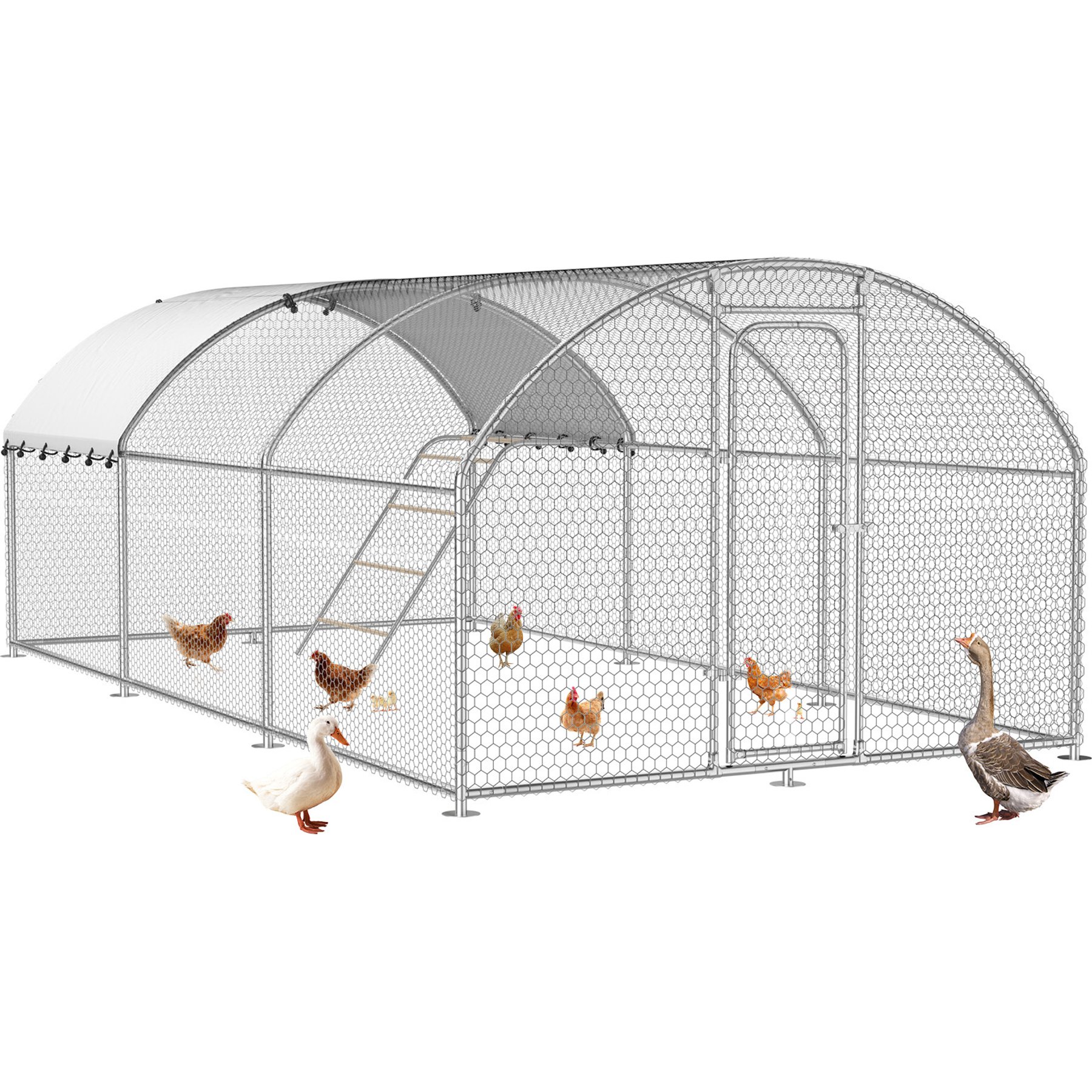 Xbrigh Large Canopy Style Outdoor Adjustable Frame Chicken Coop, 19.7 x 9.9 x 6.4-ft