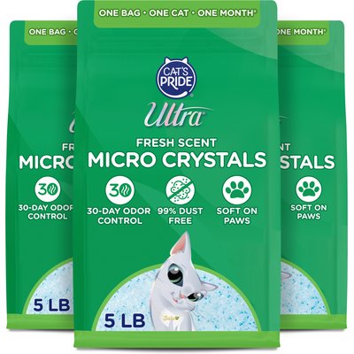 Ultra Ultra Fresh Scented Micro Crystals Premium Non-Clumping Cat Litter, 5-lb bag, bundle of 3