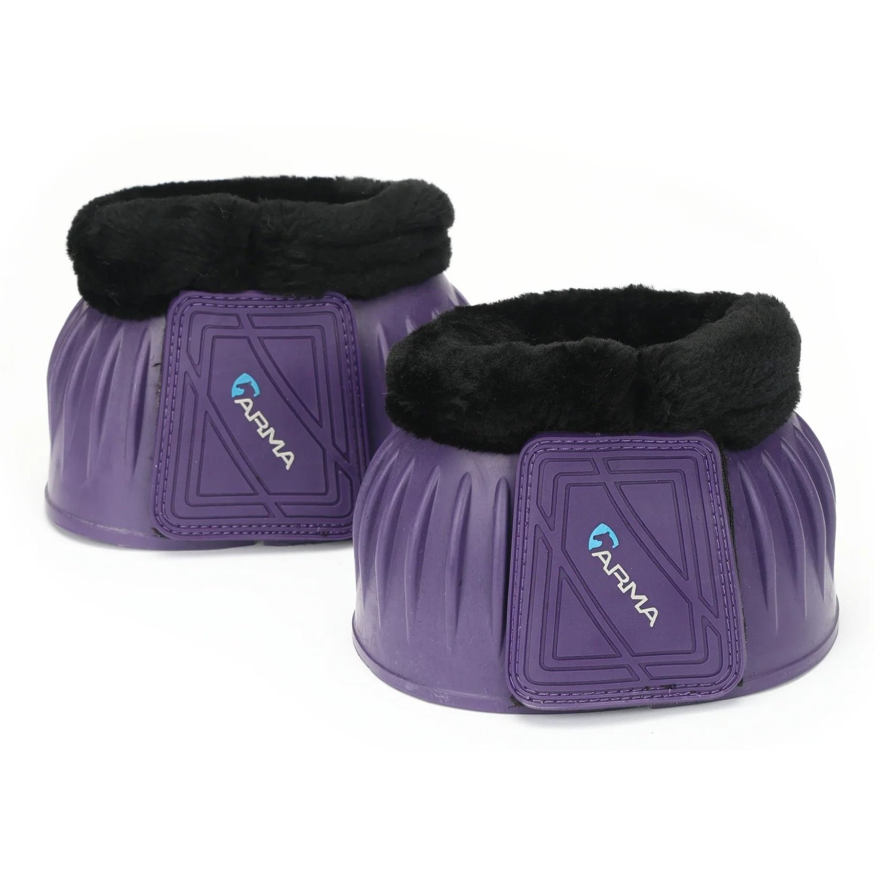 Shires Equestrian Products ARMA Fleece Topped Over Reach Horse Boots, 2 count, Purple, Pony