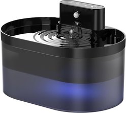 PEKTACO Wireless Rechargeable Automatic Cat Water Fountain with Motion Sensor, Black, 2.2-L