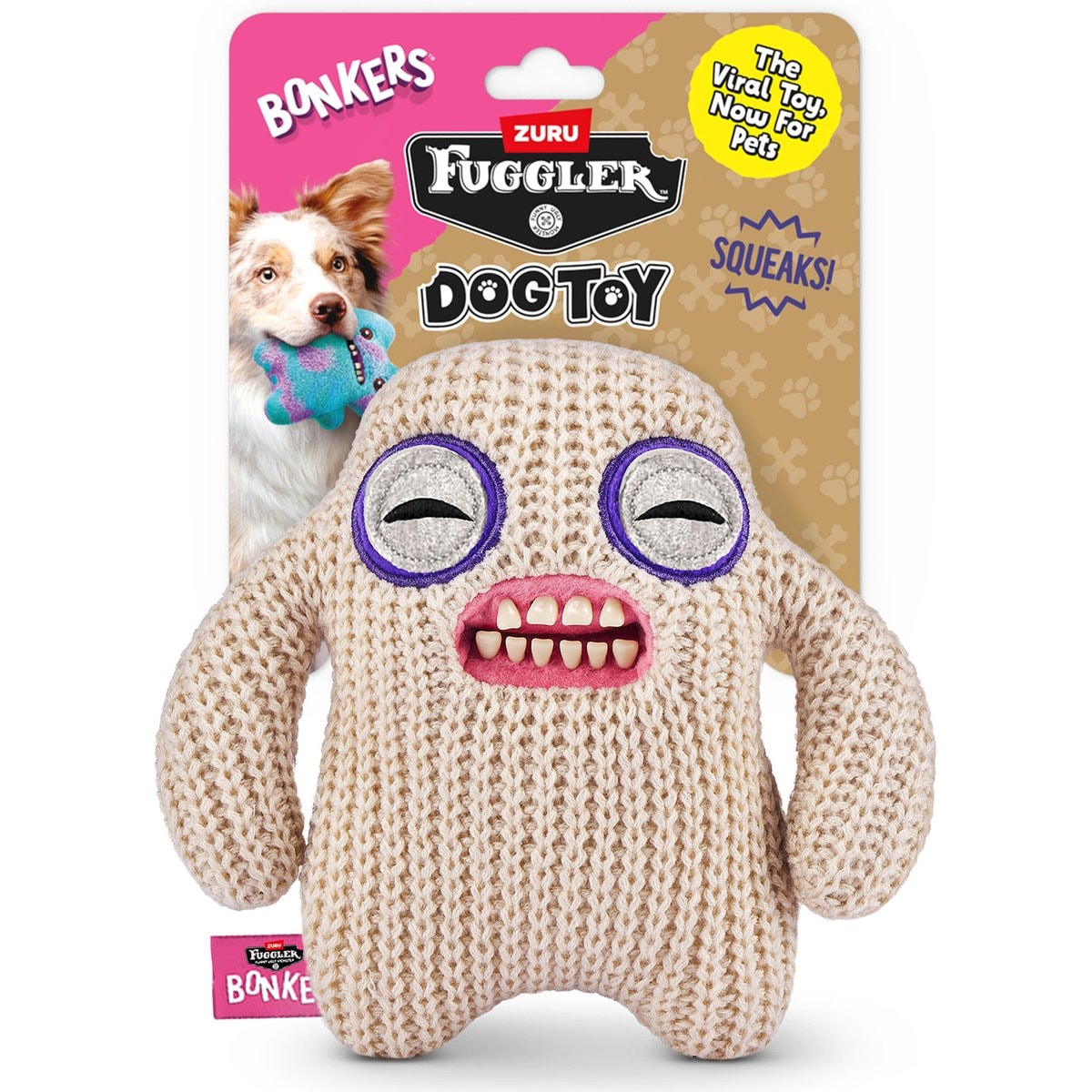 BONKERS Fugglers Mr Needles Dog Plush Toy, 8-in