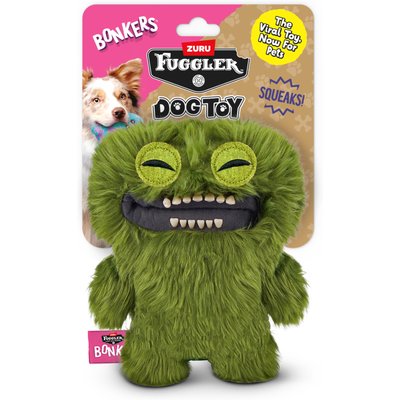 BONKERS BONKERS Fugglers Count Underoo Mcgoo Dog Plush Toy, Green, 8-in