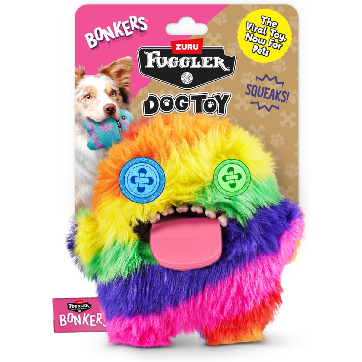 BONKERS Fugglers Oogah Boogah Dog Plush Toy, 8-in