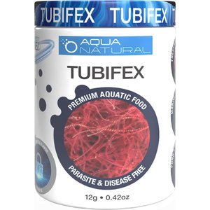 Aqua Natural Grain-Free Freeze-Dried Tubifex Fish Food, 0.42-oz tub
