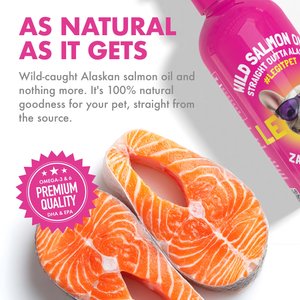Legitpet Wild Caught Alaskan Salmon Oil Liquid Skin & Coat Supplement for Adult Dogs & Cats, 32-fl oz bottle